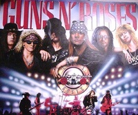 Image # 16323: Guns N' Roses Original Painting For Prototype Backglass 
(Artist is Markus Rothkranz.Acrylic paint on canvas board.Dimensions 34 1/2 inches by 30 inches.)