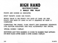 Image # 8321: High Hand Instruction Card