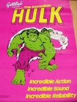 Image # 54855: The Incredible Hulk Promotional Poster 
(Provided by Gottlieb (no date available). Measured 25 by 17 inches.)