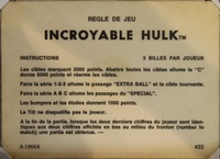 Image # 64078: The Incredible Hulk French Instruction Card - 3 Ball