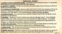 Image # 5358: Indiana Jones: The Pinball Adventure French instruction card