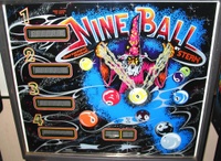 Image # 23929: Nine Ball Backglass 
(Cabinet has been repainted.)