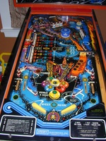 Image # 31364: Nine Ball Playfield 
(The flippers and flipper mechanisms shown here are from another manufacturer. Serial number 1551.)