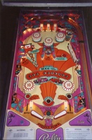 Image # 11938: Old Chicago Early Production Playfield 
(This is an orange version of the playfield from game serial number 1009, the 9th game produced.)