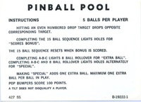 Image # 43031: Pinball Pool Instruction Card - 5 Ball Add-A-Ball