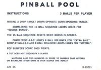 Image # 43028: Pinball Pool Instruction Card - 3 Ball Replay