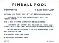 Image # 43030: Pinball Pool Instruction Card - 3 Ball Add-A-Ball