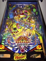 Image # 13521: Radical! Playfield 
(The two bottom flippers are missing from this game.)