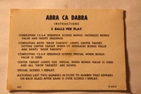 Image # 39379: Abra Ca Dabra Sample Game - Instruction Card - 5 Balls 
(Serial number 01015 S.)