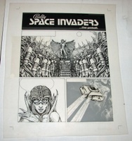 Image # 70459: Space Invaders Blackline Advertisement Artwork - Page 3 of 8 
(Artist: Paul Faris.India ink on Mylar.)