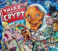 Image # 25607: Tales from the Crypt Original Backglass Artwork 
(Artist is Markus Rothkranz.Acrylic paint on canvas board.Dimensions 35 1/2 inches by 31 inches.)