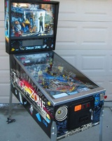 Image # 8839: Twilight Zone Cabinet - Full View 
(Note that machine has a red shooter instead of the normal black shooter.)