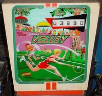 Image # 33133: Volley Sample Game - Backglass 
(Serial number '01049 S'.)