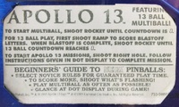 Image # 60924: Apollo 13 Instruction Card