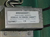 Image # 75018: Breakshot Model and Serial Numbers 
(Serial number 100877.)