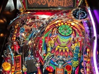 Image # 47633: Cirqus Voltaire Sample Game - Illuminated Upper Playfield 
(Serial number 53362100065. Date of Manufacture Aug 12, 1997. )