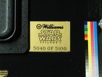 Image # 44648: Star Wars Episode I Later Production Game - Serial Number Plaque 
(Plaque serial number 5040 of 5100.)