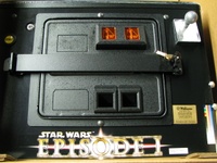 Image # 44649: Star Wars Episode I Later Production Game - Cabinet Front 
(Plaque serial number 5040 of 5100. This game is shown here still in its box from the manufacturer.)