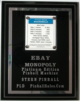 Image # 18134: Monopoly� Platinum Boardwalk Edition Plaque