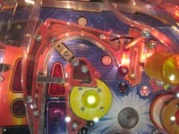 Image # 44120: Iron Man Sample Game - Playfield - Detail 
(Serial number E 225185.)