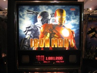 Image # 44114: Iron Man Sample Game - Illuminated Backglass 
(Serial number E 225185.)