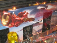 Image # 44127: Iron Man Sample Game - Playfield - Detail 
(Serial number E 225185.)