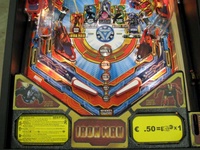 Image # 45179: Iron Man Illuminated Lower Playfield 
(Serial number E 225266.)