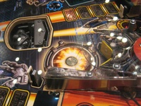 Image # 44122: Iron Man Sample Game - Playfield - Detail 
(Serial number E 225185.)