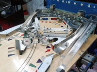 Image # 64054: Wrestlemania (Pro) Whitewood Upper Playfield 
(The top level playfield above the raised ring level and with the five rollover lanes is a sheet of steel.)