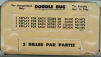 Image # 48554: Doodle Bug Early Production Score Card 
(Serial number 65420.)