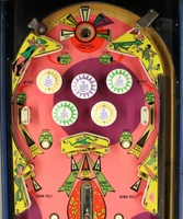 Image # 48551: Doodle Bug Upper Early Production Playfield 
(The pop bumper caps are not original to this game. Serial number 65420.)