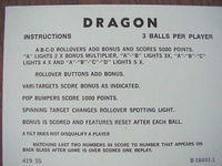 Image # 26277: Dragon Instruction Card