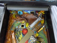 Image # 49186: Escape from the Lost World Upper Playfield 
(The playfield glass had been removed in this image.)