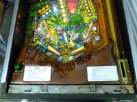 Image # 49188: Escape from the Lost World Lower Playfield 
(The playfield glass had been removed in this image.)