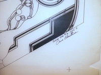 Image # 70365: Future Spa Black Line Drawing - Detail 
(Artist is Dave Christensen.Ink/felt pen on sepia Mylar.Dimensions 28 by 44 inches.)